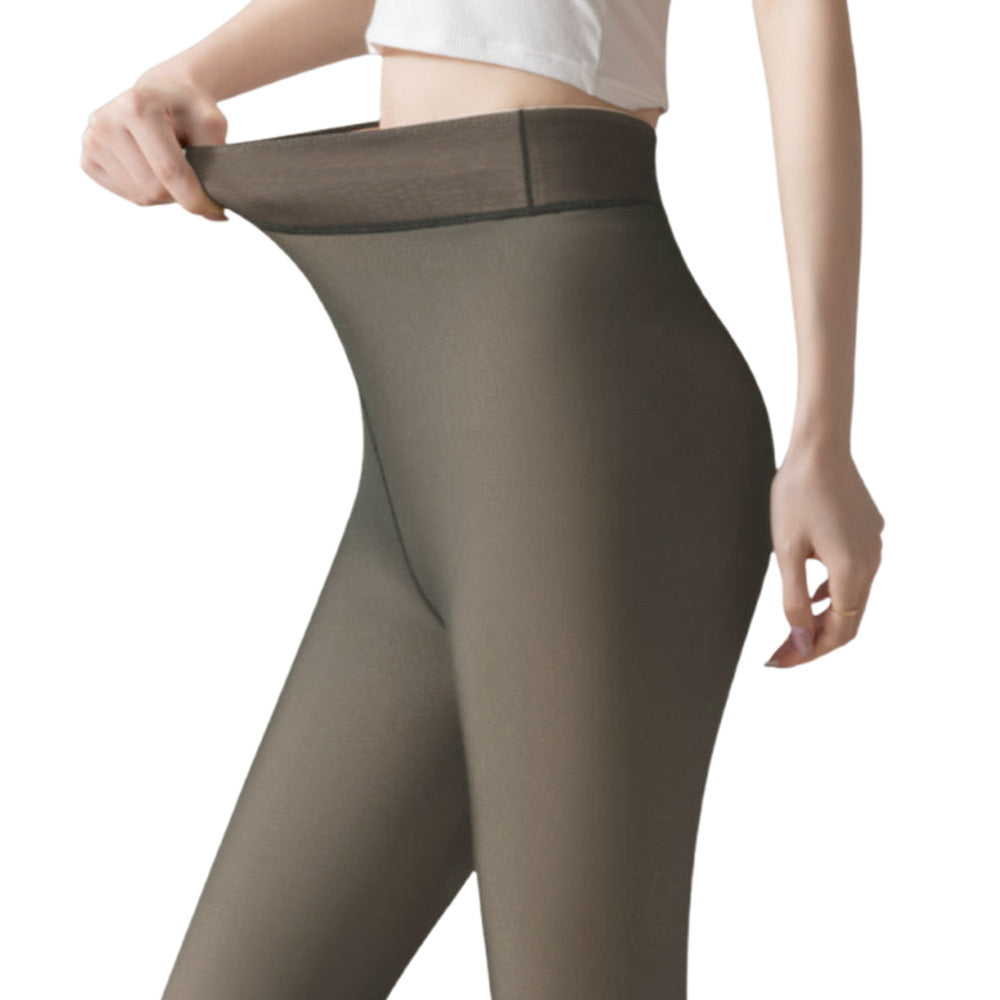 Sheer Tights Plus Size Winter Thermal Pantyhose Bare Legs Illusion Warm-Grey