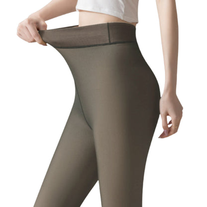 Sheer Tights Plus Size Winter Thermal Pantyhose Bare Legs Illusion Warm-Grey