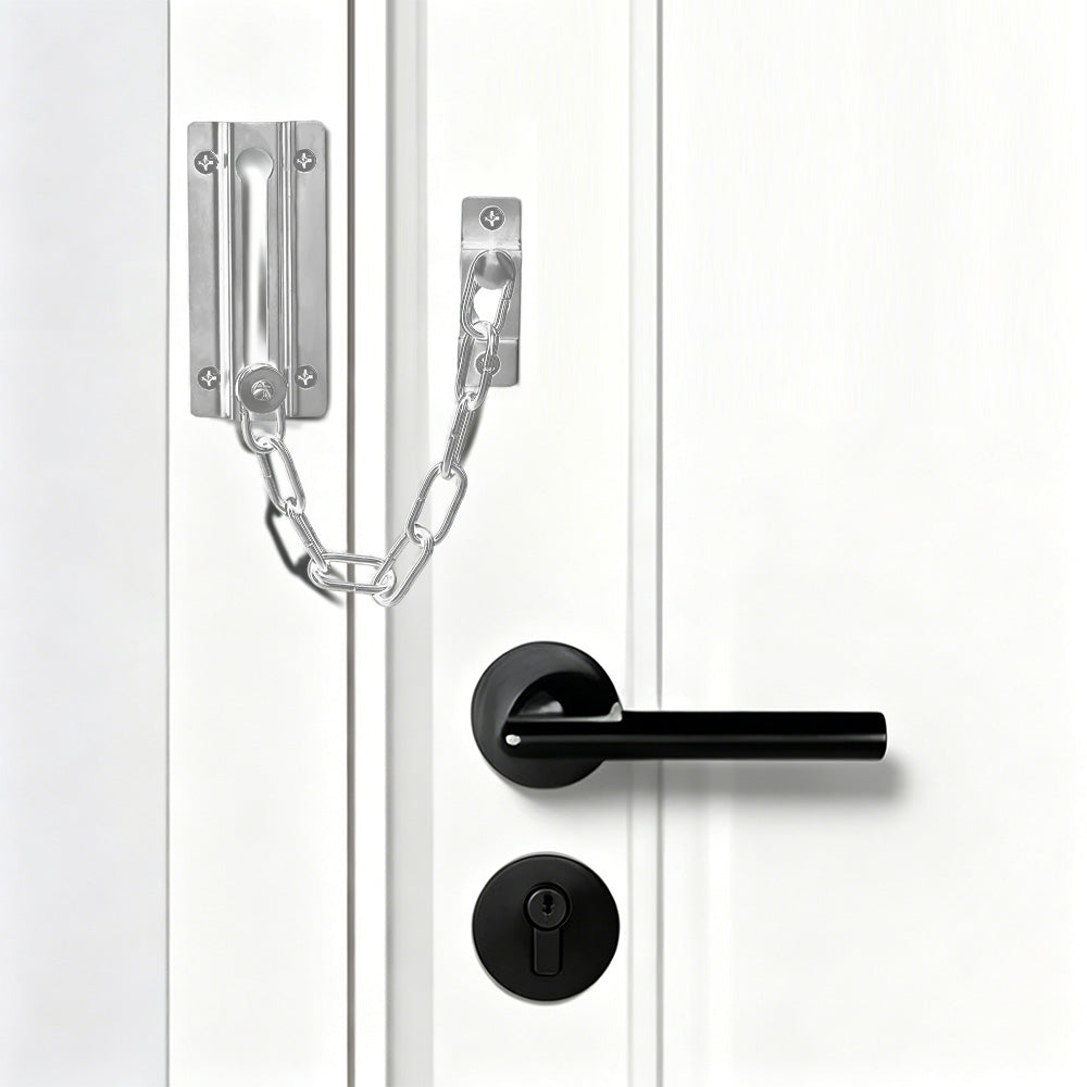 2 Pack Door Security Chain Lock Strong Door Chain Lock with 12 Screws for Wood Door-Silver