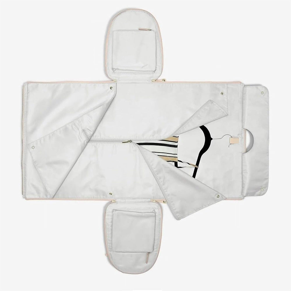 Water-Resistant Garment Duffle Bag Duffle Bag PU Leather Travel Bag -Beige