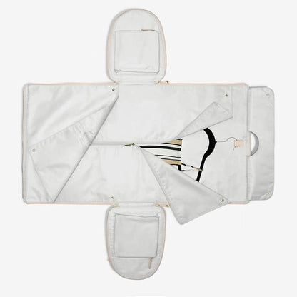 Water-Resistant Garment Duffle Bag Duffle Bag PU Leather Travel Bag -Beige