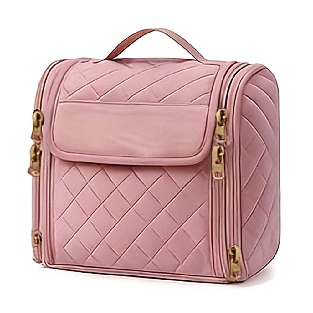 Travel Makeup Bag with Hanging Hook Large Capacity-Pink