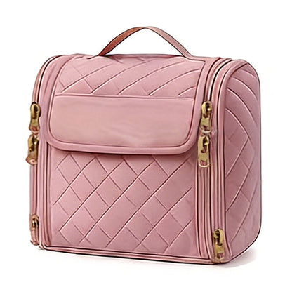 Travel Makeup Bag with Hanging Hook Large Capacity-Pink