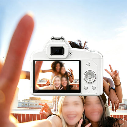 4K 64MP WiFi Dual Lens Digital Camera with Night Vision-White