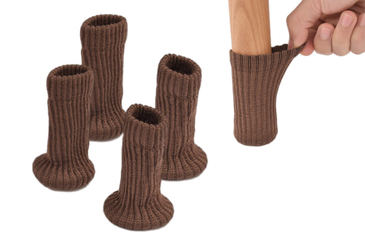 4Pcs Knitted Table Chair Leg Socks Sleeve Floor Protector Furniture Feet Cover