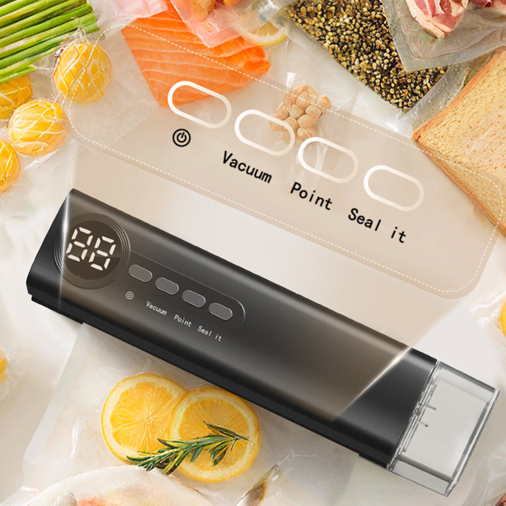 62kPa Strong Suction Wireless Portable Vacuum Sealer-Black