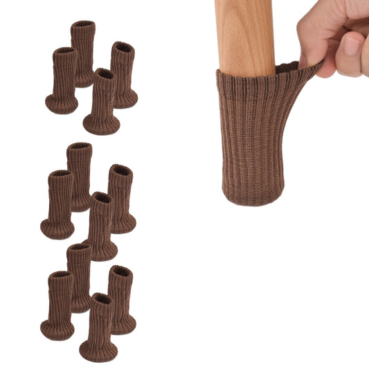 12Pcs Knitted Table Chair Leg Sleeve Socks Floor Protector Furniture Feet Covers