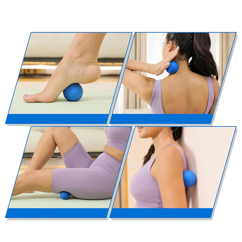 6Pcs Foam Roller Set with Massage Stick and Resistance Band-Blue
