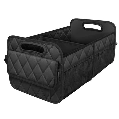 55L Foldable Car Trunk Organzier 6-Pocket Storage Box for Home Car Office Black