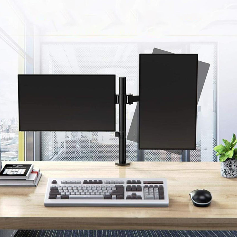 Monitor Bracket Arm Desk Mount for Two 14-26 Inches Monitor Screens