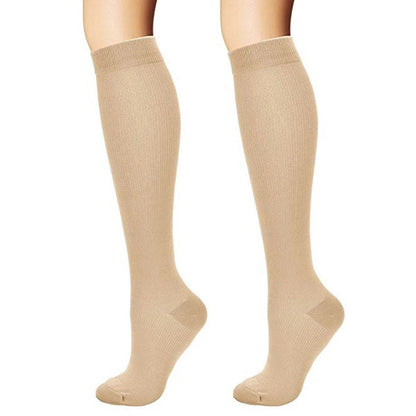3 Pairs of Unisex Knee-High Compression Socks for Sports Daily Wear