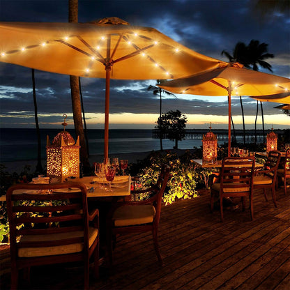 104 LED Solar Patio Umbrella String Lights -Yellow