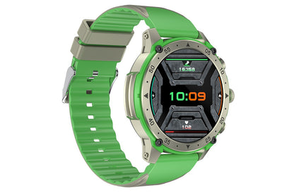 Smart Watch 1.43-Inch Fitness Watch with 24H Heart Rate Blood Pressure Blood Oxygen Female Physiological Flashlight Activity Tracker-Green