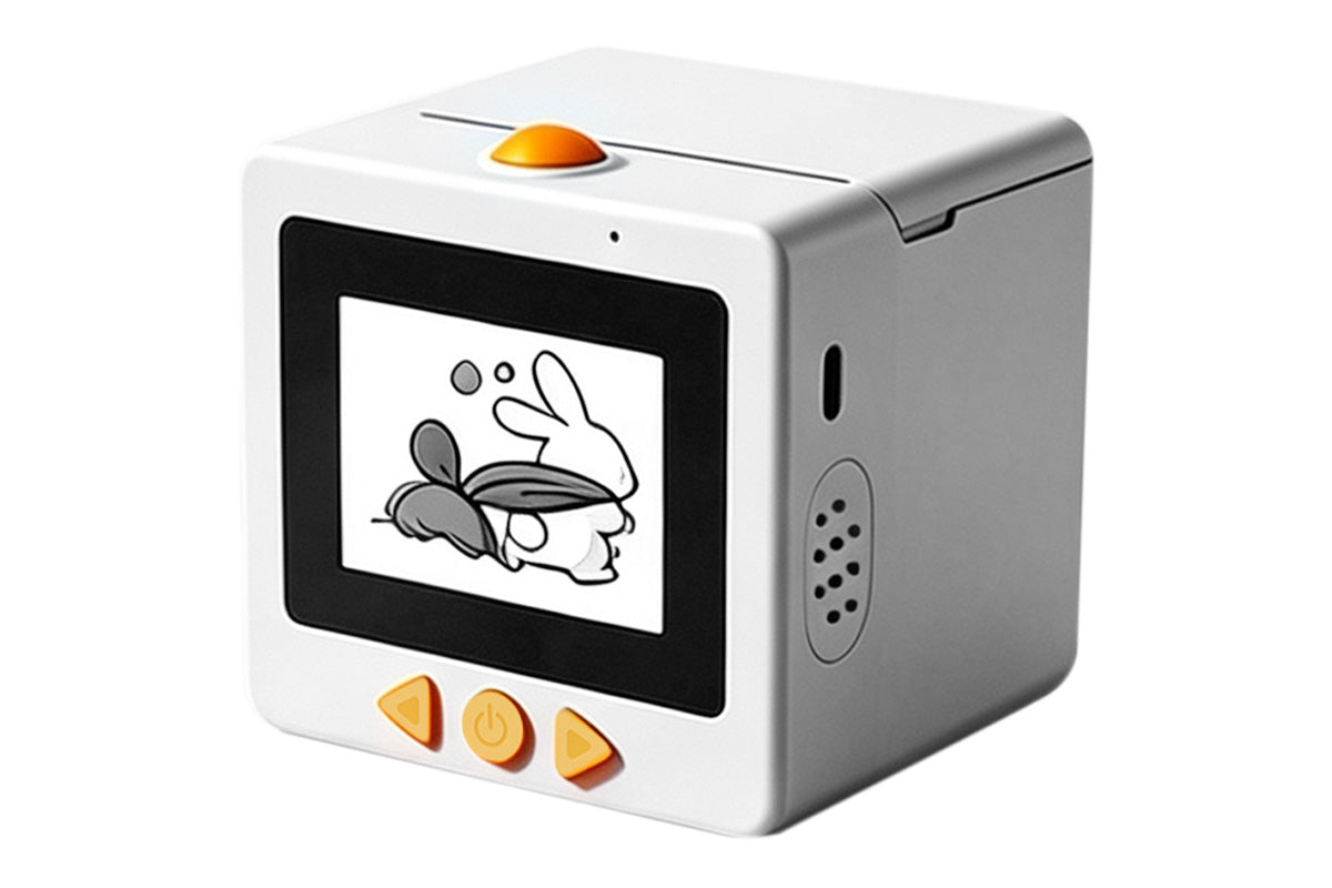 AI Voice Thermal Mini Inkless Sticker Printer with 24in Screen - White