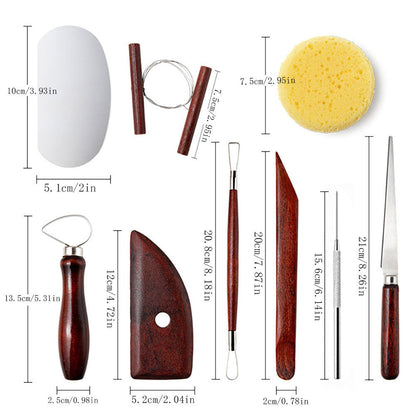 18Pcs Clay Sculpting Tools Basic Clay Pottery Carving Tool Kit with Tool Bag