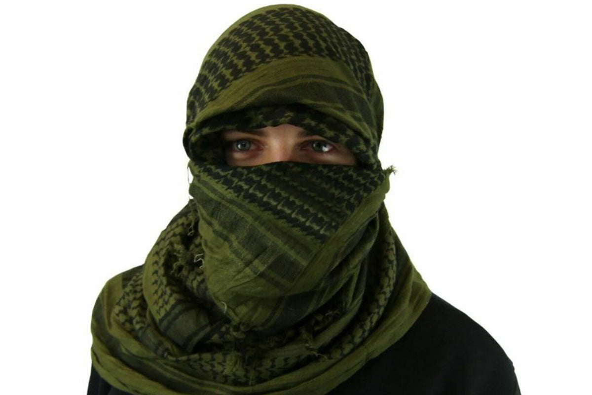 Military Shemagh Arab Tactical Desert Keffiyeh Thickened Scarf Wrap for Men-Military Green
