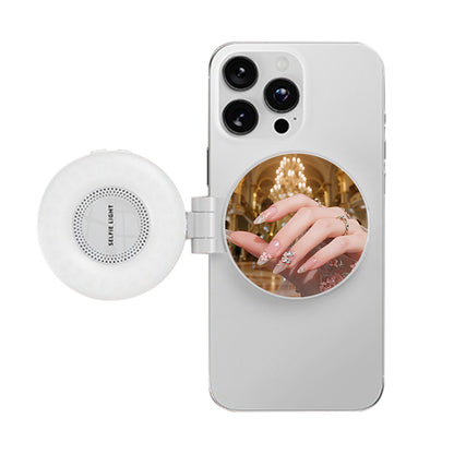 Phone Selfie Light Rechargeable Folding Phone Fill Light With Mirror-White