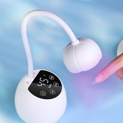 UV LED Nail Lamp Mini Cordless Gel Dryer With Adjustable Gooseneck For Gel Nails White