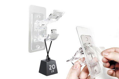 4 Piece Self Adhesive Curtain Rod Brackets Invisible Holders - Clear