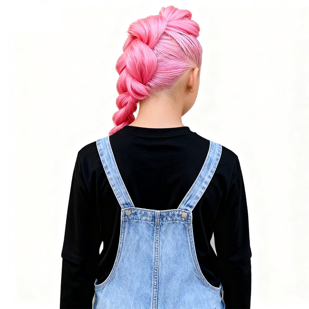 2Pcs Pre-Stretched Braiding Hair Extensions Synthetic Cosplay Hair Extensions Pink