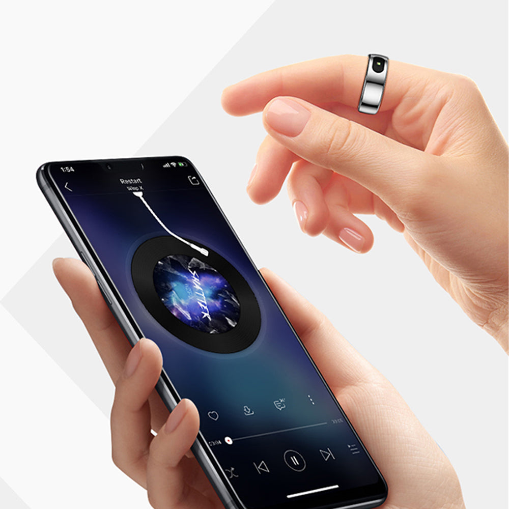 Smart Ring Health Tracker Ring with Touch Control - Silver