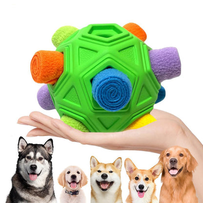Dog Snuffle Ball Slow Feeder Puzzle Toy for Treats-Green