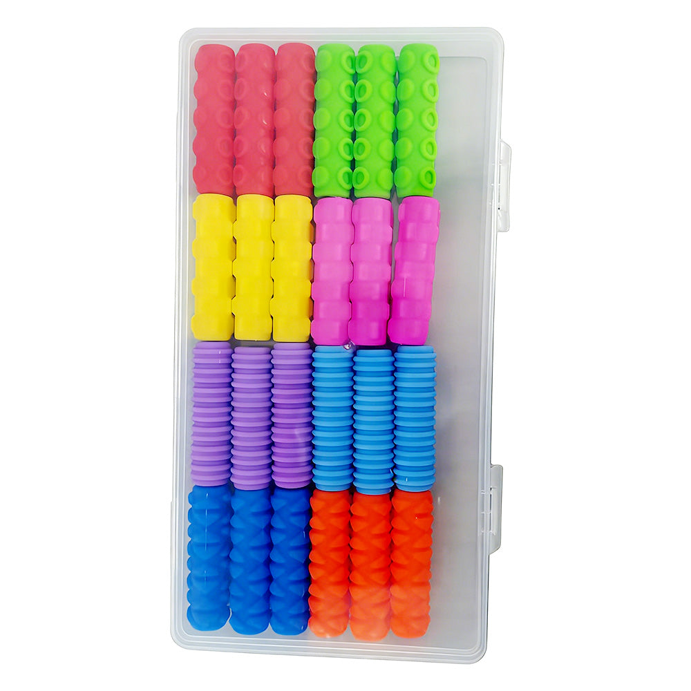 24 Pcs Silicone Textured Sensory Pencil Grip Fidget Toy