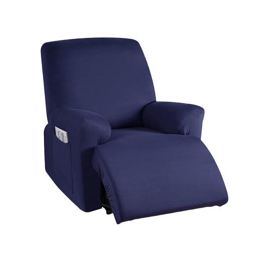 Full Wrapped Stretch Recliner Chair Cover Elastic Recliner Sofa Slipcover Navy