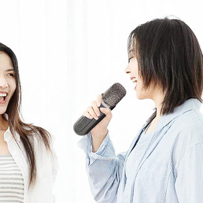 Portable Karaoke Machine with 2 Wireless Microphones Portable Bluetooth Speaker for Family Party Singing  Black