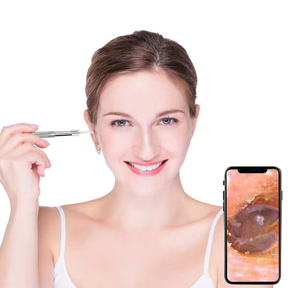 Ear Wax Removal Endoscope Earwax Remover Tool Ear Camera Ear Otoscope with 6 LED Lights -Silver
