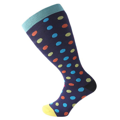 3 Pairs Plus Size Compression Socks for Women Men Knee High Pattern