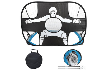 2-in-1 Portable Foldable Soccer Goal with Detachable Target-Blue