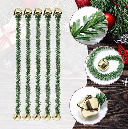 25 Christmas Wreath Twist Ties with Bells for Garland and Railings - Gold