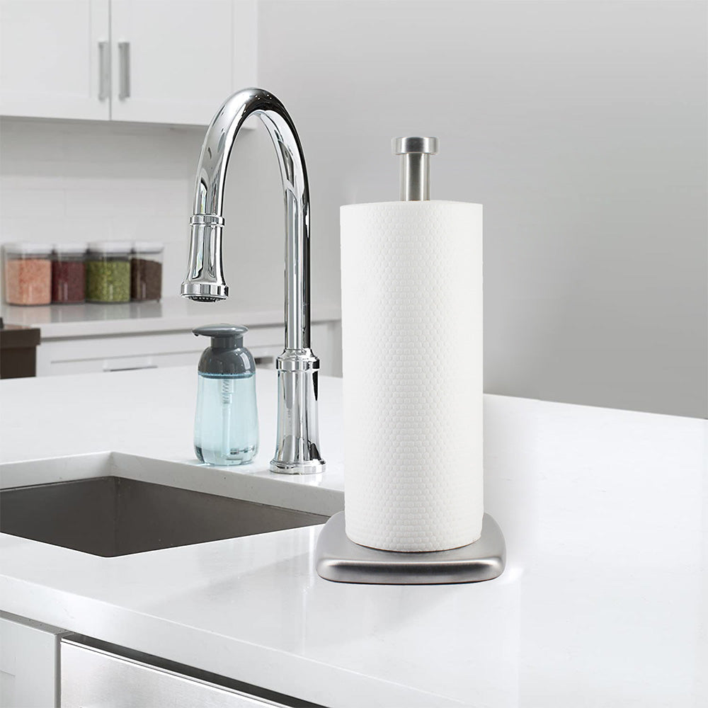 Stainless Steel Countertop Paper Towel Holder - Square Base Flat Top