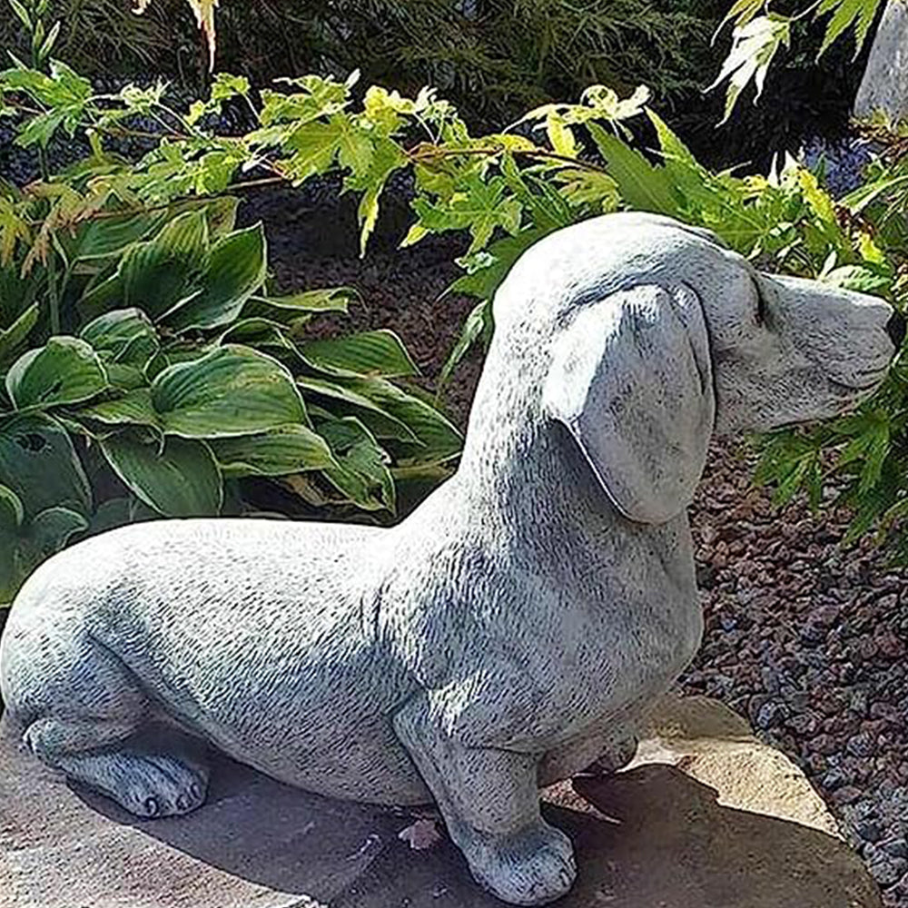 Garden Dog Figurine Dog Statue Garden Decor Indoor Outdoor Lawn Courtyard Ornament Garden Decor-Dachshund