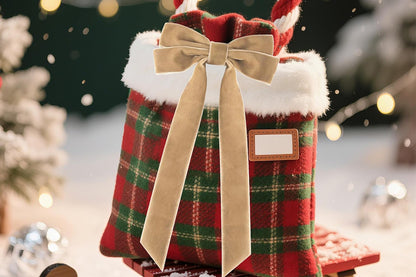 12Pcs Velvet Ribbon Bows for Christmas Tree Vintage Rustic Craft Bows -Coffee