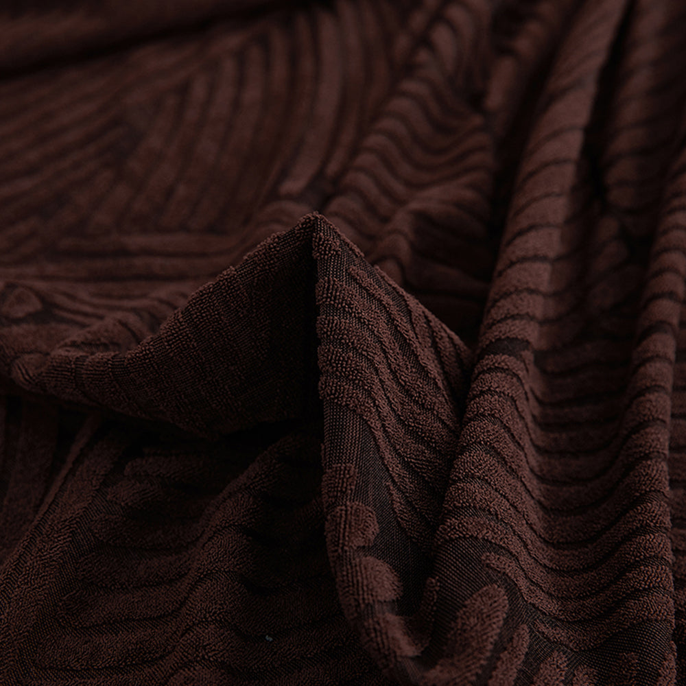 Soft Couch Cover with Skirt Ruffled Stretch Sofa Cover -Brown
