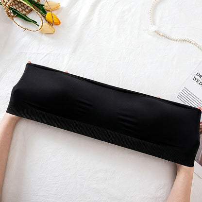 Women Strapless Wirefree Bandeau Bra-Black