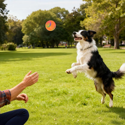 Interactive Dog Ball Toy Smart Moving Bouncing Dog Ball with LED Lights for Dogs Puppies-Orange