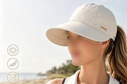 Wide Brim Quick Dry Foldable Sun Hat - Beige