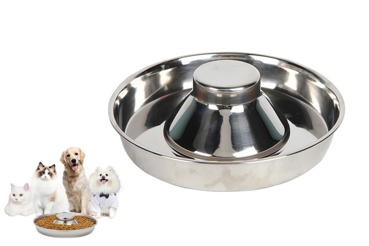 Stainless Steel Pet Feeder Bowl Dog Slow Food Bowl