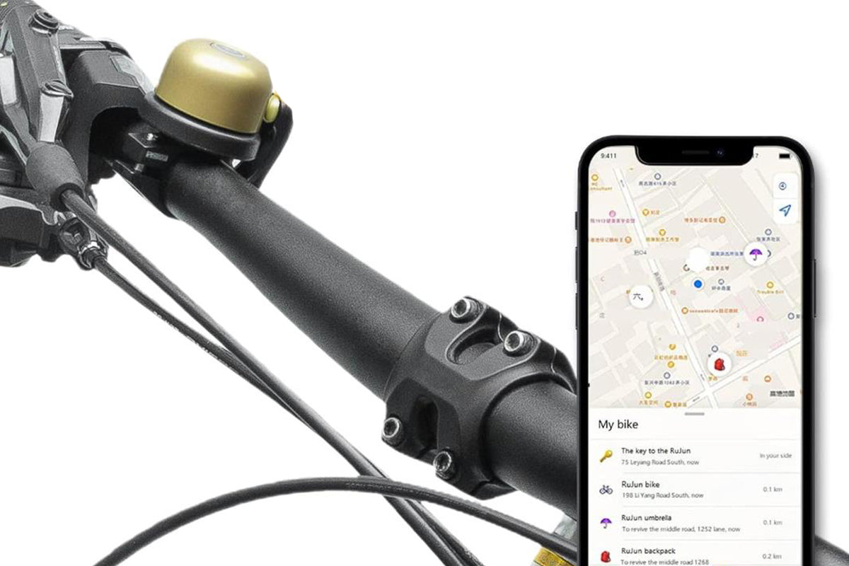 2Pcs Anti-Theft Bike Bell Water Resistance GPS Positioning Bicycle Ring For AirTag Tracker-Black And Copper