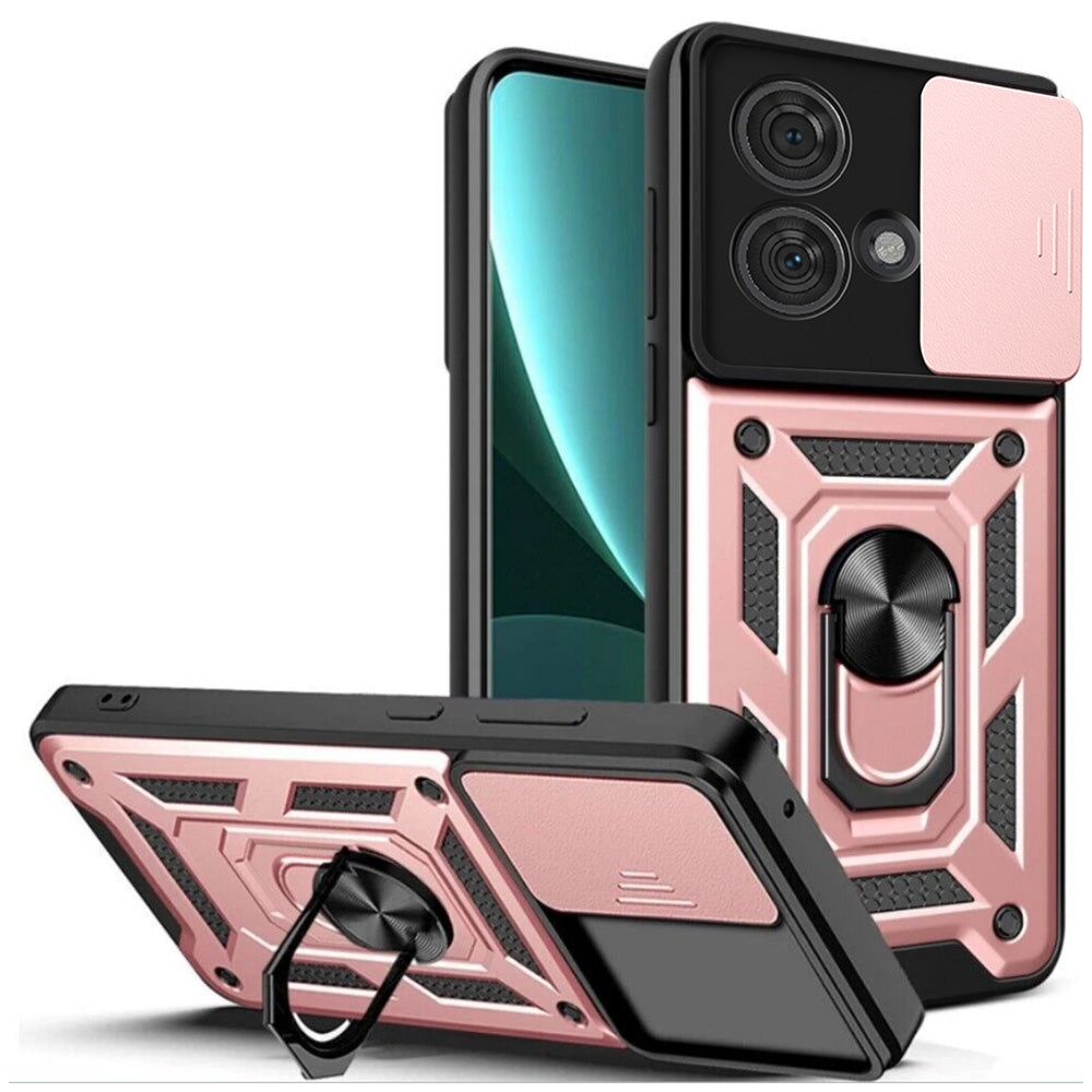 Case and Tempered Glass Screen Protector Set for Moto G86 Power - Rose Gold