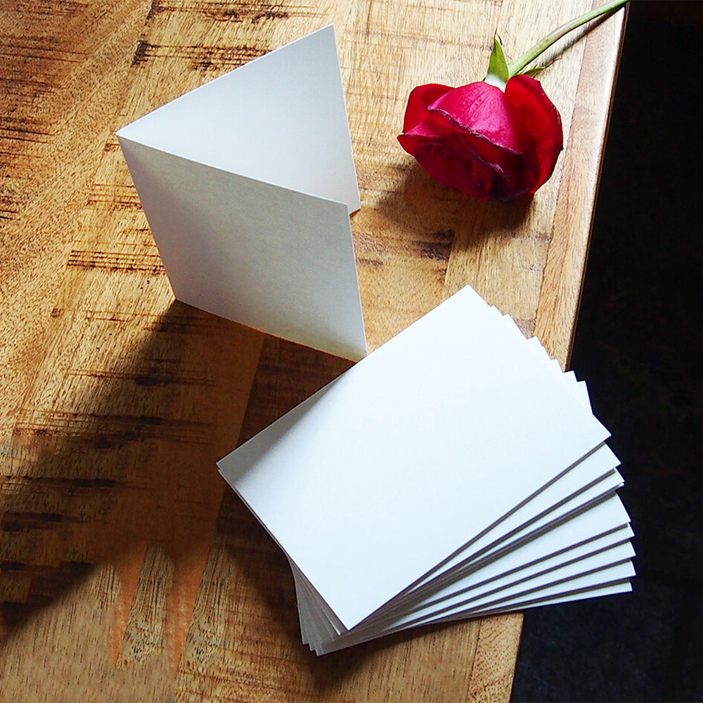20 Sets Blank Folded Greeting Cards and Self Seal Envelopes - White