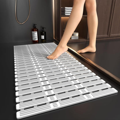 Non-Slip Shower Mat Suction Mounted Bathtub Mat with Drain Holes Grey