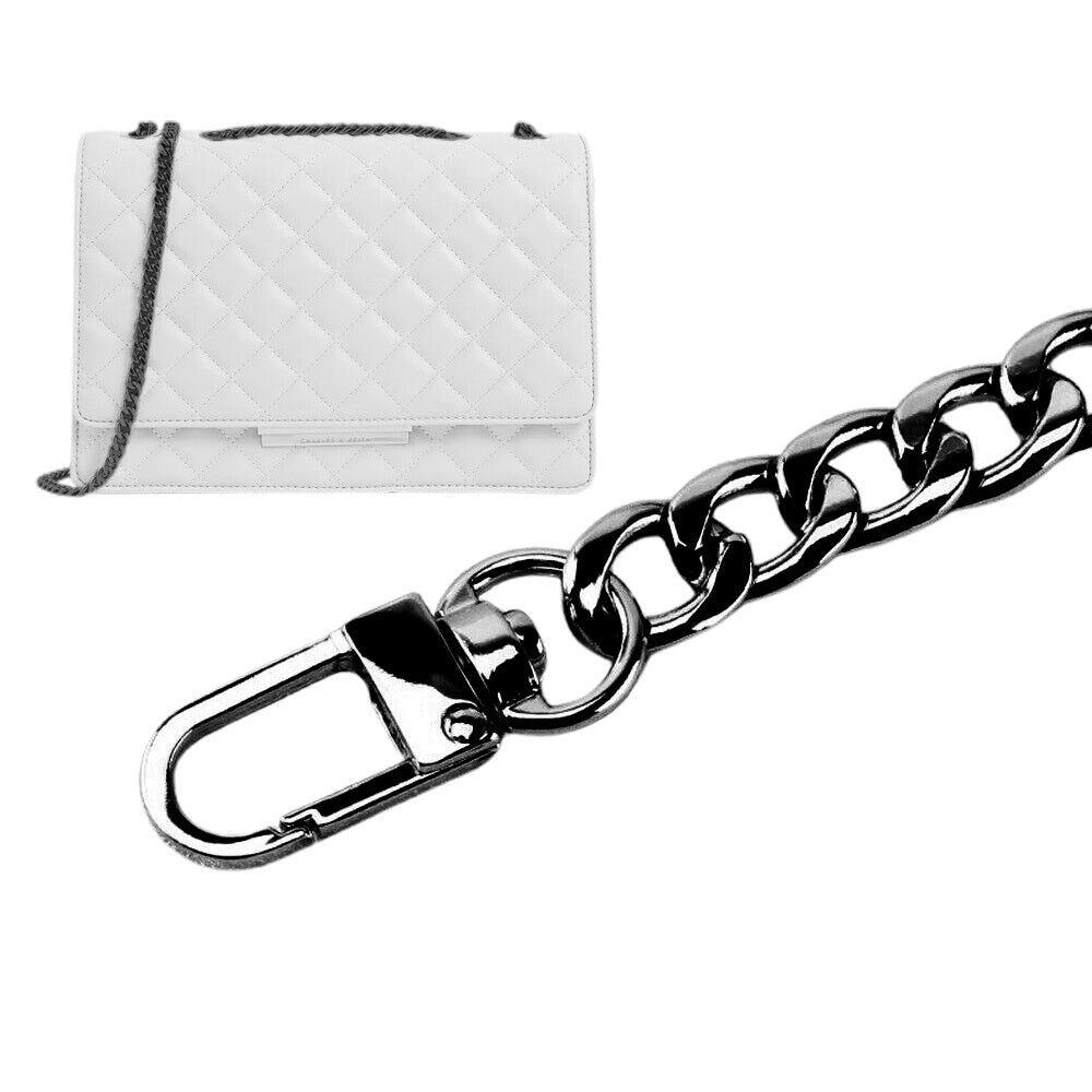 2Pcs 120cm Replacement Metal Shoulder Strap for Handbag Purse Chain Black