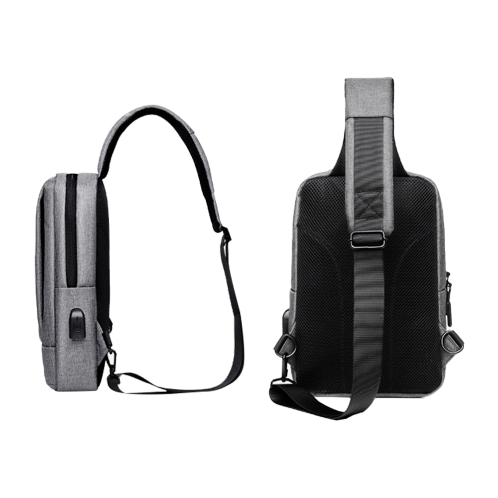 Chest Bag Messenger Bag Sling Bag Crossbody Shoulder Bag Travel Work Satchel Bag Gray
