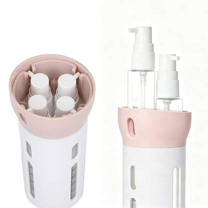 4-In-1 Travel Dispenser Bottle Set for Shampoo Lotion-Pink
