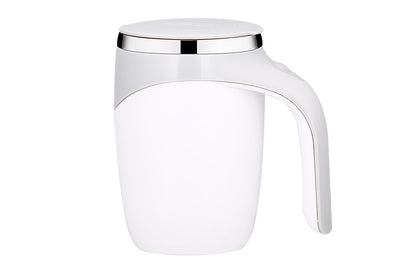 2Pcs Stainless Automatic Magnetic Stirring Coffee Cup For Coffee Milk Home Office Travel-White