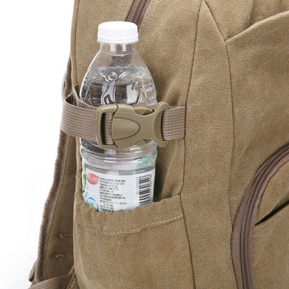 Large Capacity Canvas Backpack Laptop Bag Notebook School Travel Bag for Men Women Khaki